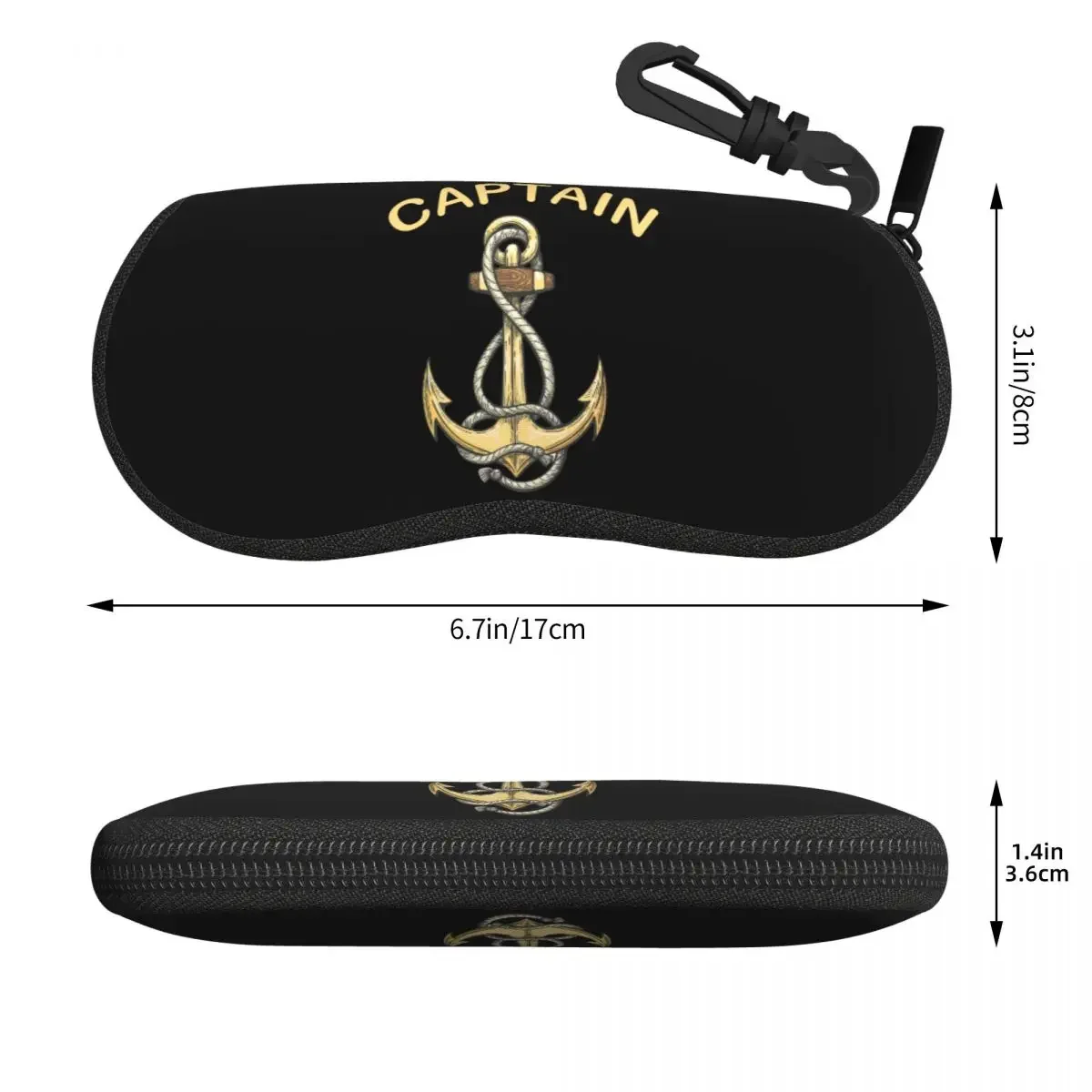 Custom Nautical Captain Anchor Eyeglass Glasses Case Men Women Soft Sailor Adventure Sunglasses Protective Box