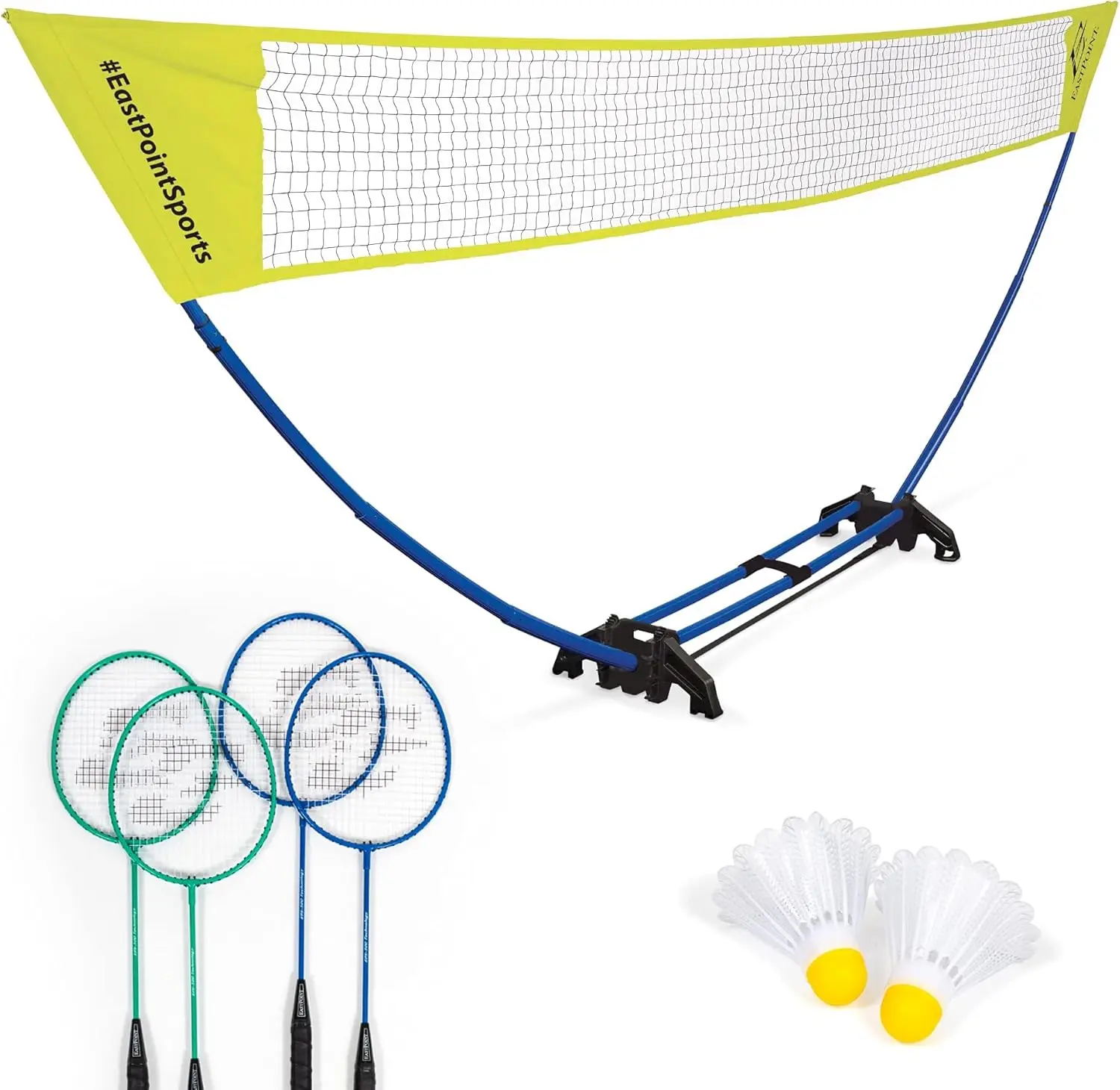 

Portable Badminton Set with Easy Setup Net, Rackets, and Shuttlecocks for Outdoor Fun