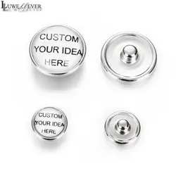 1 Picture 1 Lot DIY Custom Your Idea 12mm 18mm Round Glass Snap Button Charm Jewelry Findings Component For Bracelet Necklace