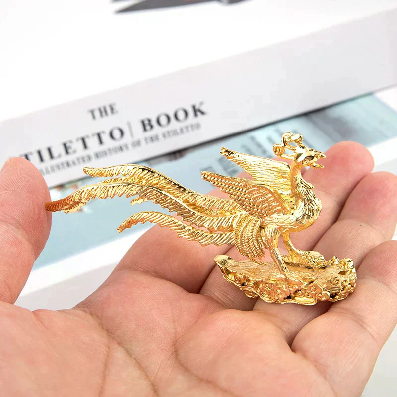 Gold Phoenix Statue Incense Stick Holder Home Decor Mini Portable Incense Burner