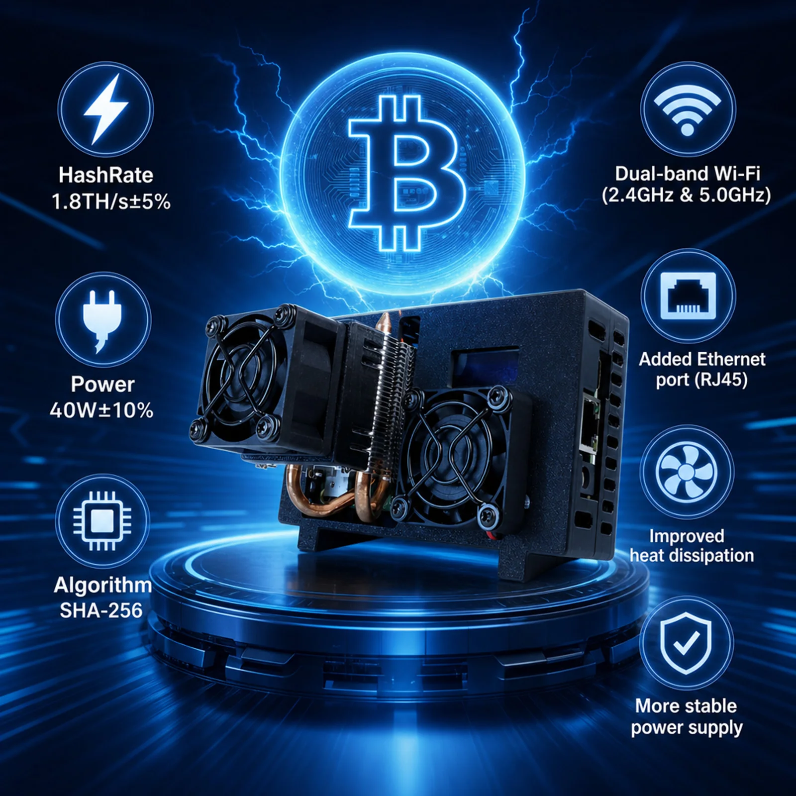 Machine de minage Bitcoin Luckyax B101, nouvelle version améliorée Gamma 601, puissance de calcul de 1,8 à 2 Th/s, pour la minage de crypto-monnaies