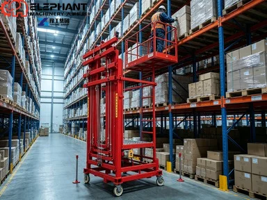 Compact Foldable Electric Scaffolding Lift 2-12m 300kg Portable Steel Pipe Remote Control For Indoor Outdoor Hotel Decoration