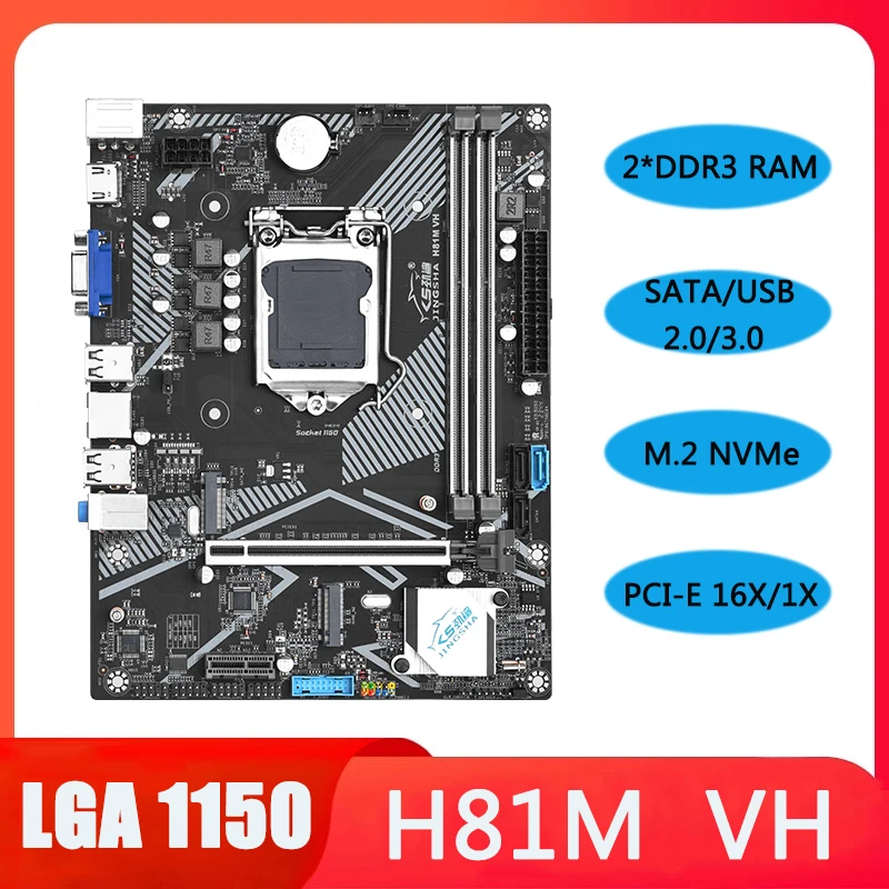 H81M VH Desktop Motherboard With LGA 1150 2*DDR3 For 4th/5th GEN Series CPU M-ATX Support M.2 NVMe SATA3.0 USB3.0