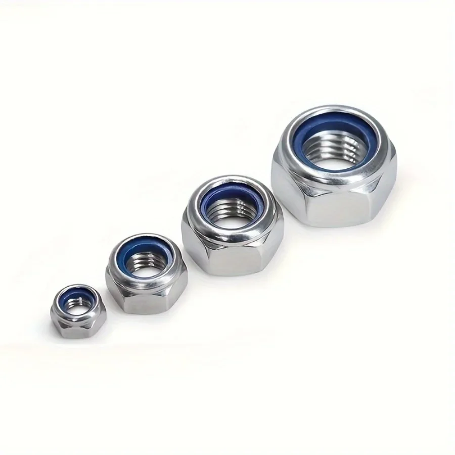 150pcs Nylon Locking Nuts - Anti-Slip, Self-Locking, Hexagonal Cap, Full Thread, Right Thread, M3/M4/M5/M6