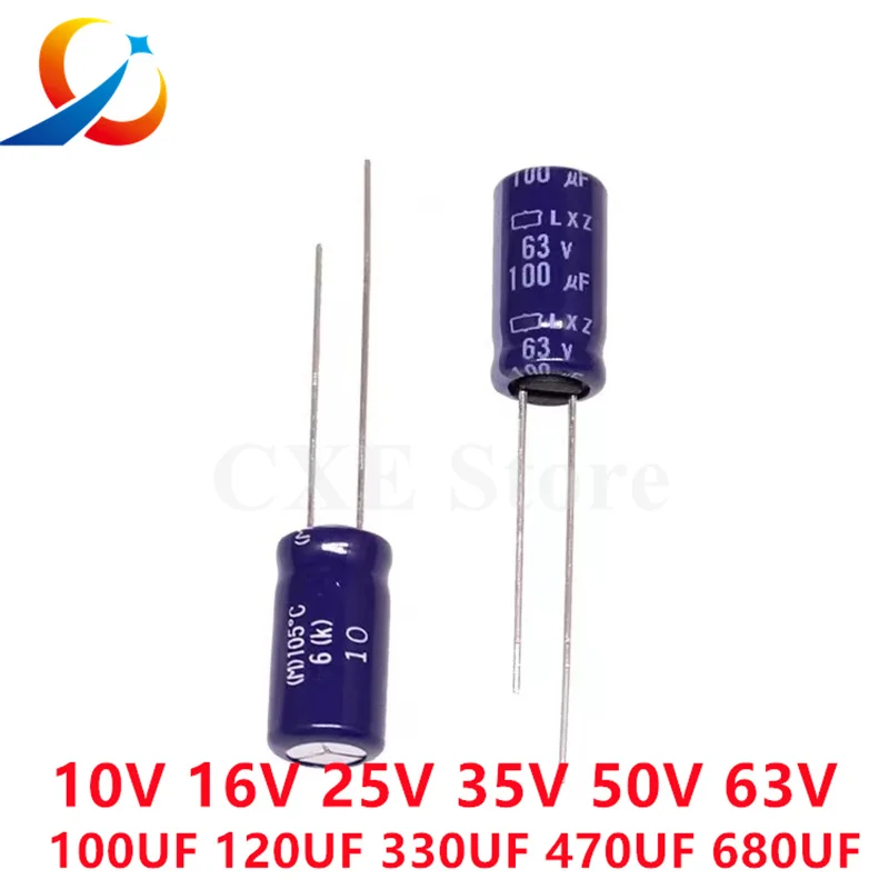 5PCS LXZ 10V 25V 35V  63V 100UF 120UF 330UF 470UF 680UF 1000UF 1800UF High Frequency Low Lmpedance Electrolytic Capacitors New