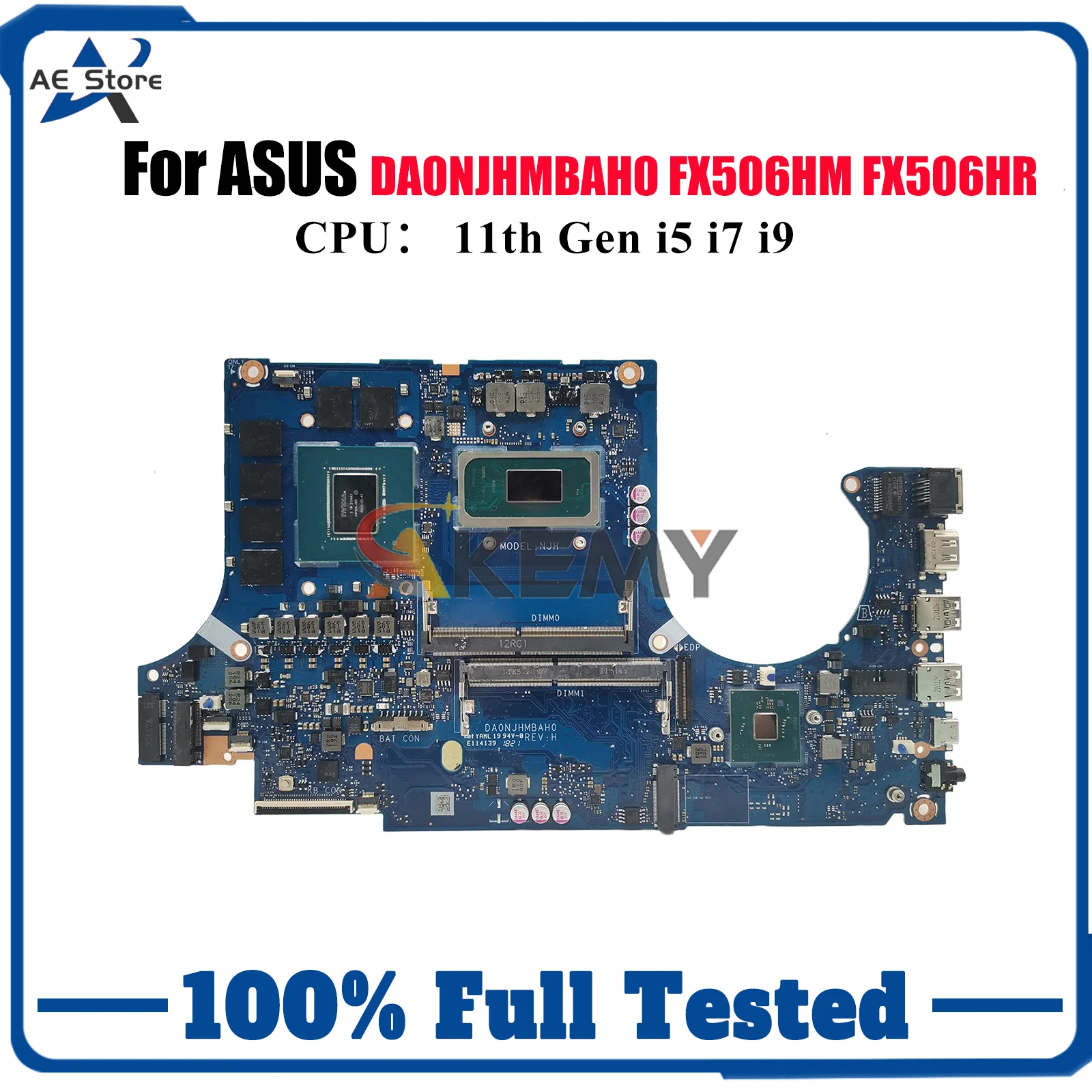 

DA0NJHMBAH0 Материнская плата для ноутбука ASUS TUF Gaming FX506H FX506HM FX506HR Материнская плата с 11-го поколения i5 i7 i9 100% тест, ОК, быстрая доставка