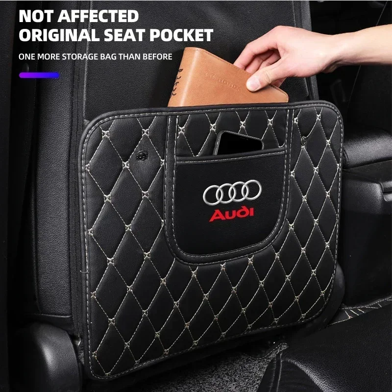 1Pcs Car Anti-Kick Pad Seat Back Protector Cover For Audi Quattro Sline A3 A4 A6 A5 Q5 A1 Q7 Q3 Q2 Q8 A7 A8 TT S1 SQ5 RSQ3 RSQ8