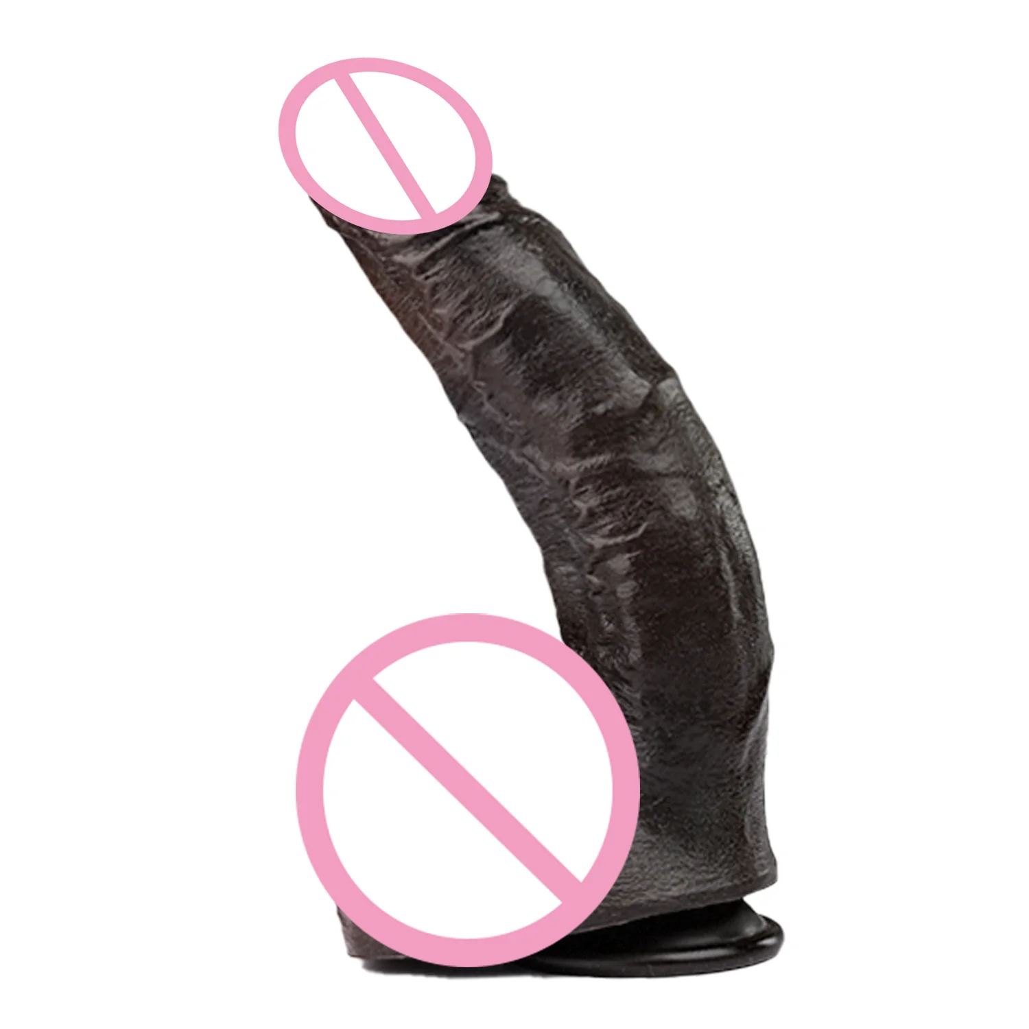 JYBL RuffianBlackRealistic Dildo with Suction Cup  Lifelike Soft Silicone Penis, Body-Safe Flexible Dildo Toy for SoloPlay