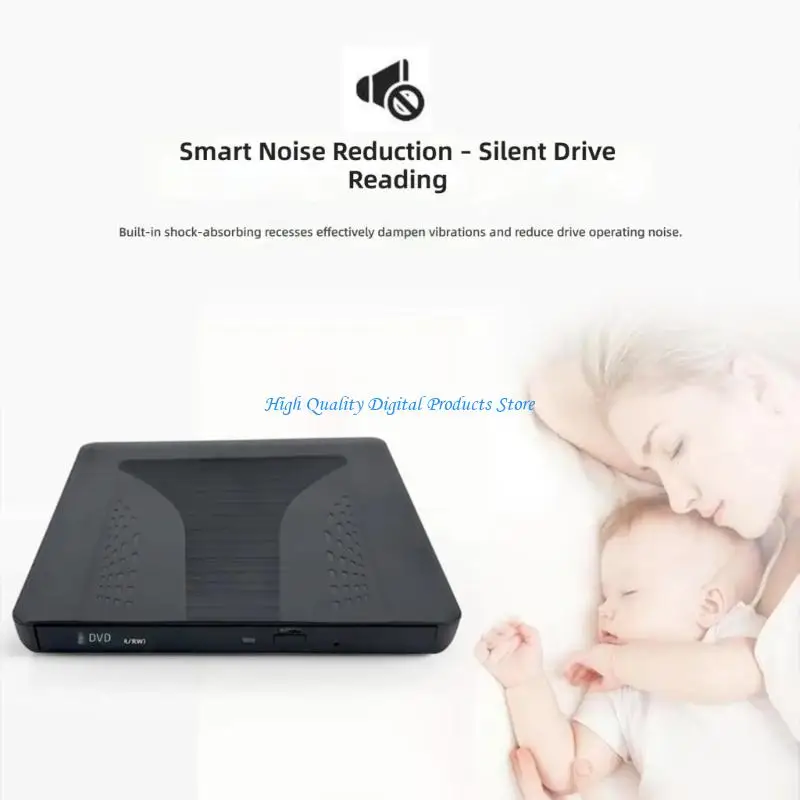 U2JE External Disc Reader Writer USB Media Unit for Laptop Desktop Use