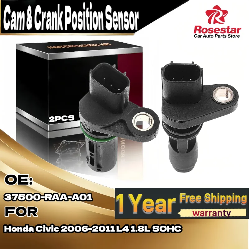 

New Direct Fit Camshaft & Crankshaft Sensor 37500-RAA-A01 for Honda Civic 2006-2011 L4 1.8L SOHC/Acura TSX