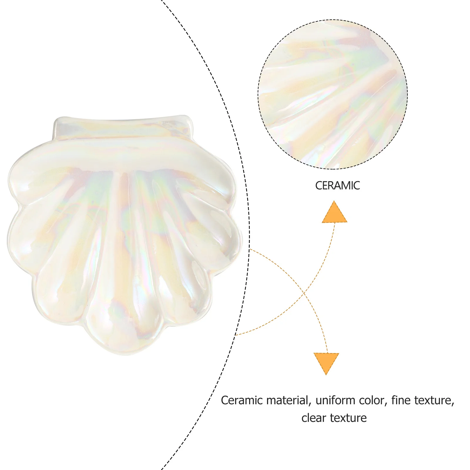 

Jewelry Tray Seashell Shape Ceramic Display Adornment Compact Size Key Storage Friendly Home Decoration