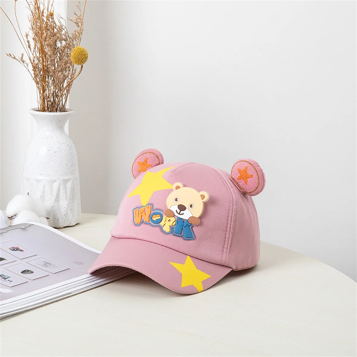 Cartoon Little Bear Embroidery Baby Cap Summer Kids Baseball Cap Outdoor Adjustable Infant Boy Girls Sun Hats