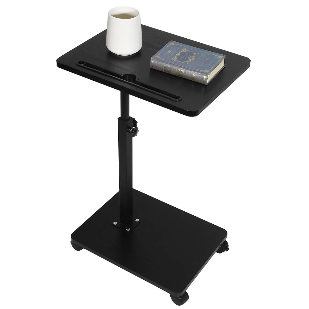 Laptop Desk Adjustable Rolling Cart Overbed Bedside Table 360° Rotatable Sofa Tray Table Home Office Medical Home Bed Food Tray