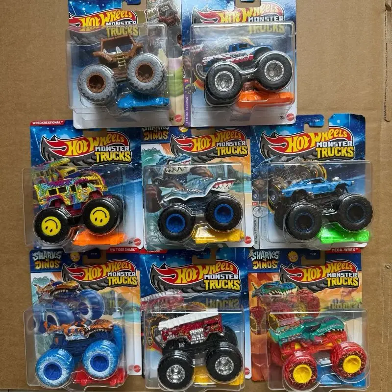 Nuevos coches auténticos Hot Wheels FYJ44 Monster Trucks Serise, coches todoterreno, escalada en la playa, colección de coches de juguete, regalo sorpresa, juguetes para coches