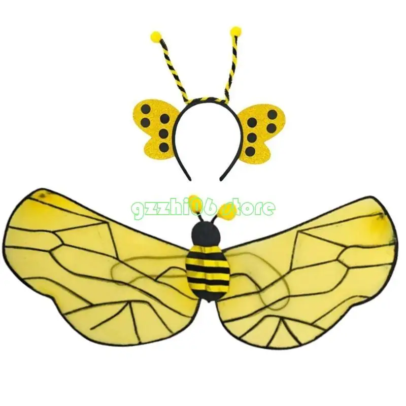 

T5UF Bees Wing Bumblebees Costume Accessories for Masquerades Halloween Cosplay Props