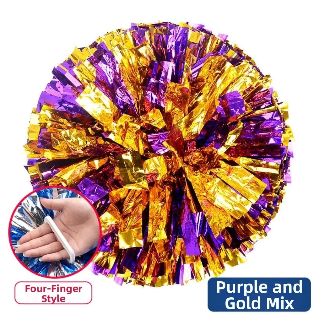 

Многоцветные помпоны для игр 30 см, кольца на четыре пальца, недорогие, практичные, для черлидинга, реквизит для поддержки команды, PET, для спортивных мероприятий, вокальный мяч