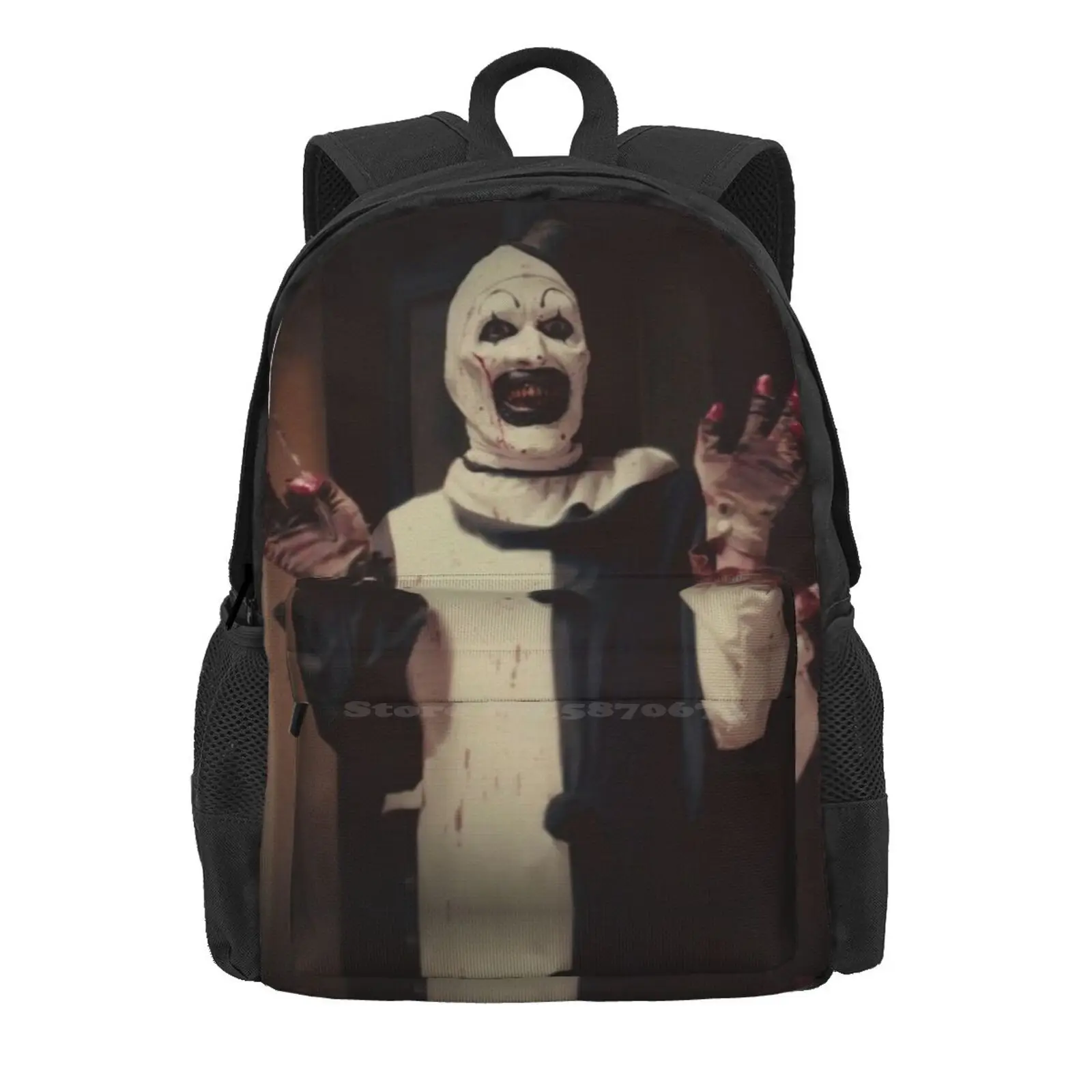 Terrifier Movie Horror Art The Clown Travel Laptop Bagpack School Bags Terrifier Horror Movie Trending Best Selling Halloween