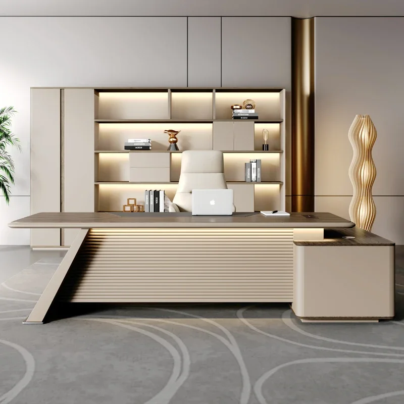 Computer Offices Desk Standing Shape Standing Desk with Bookcase Small Desk with Muebles Comprimidos Office Furniture