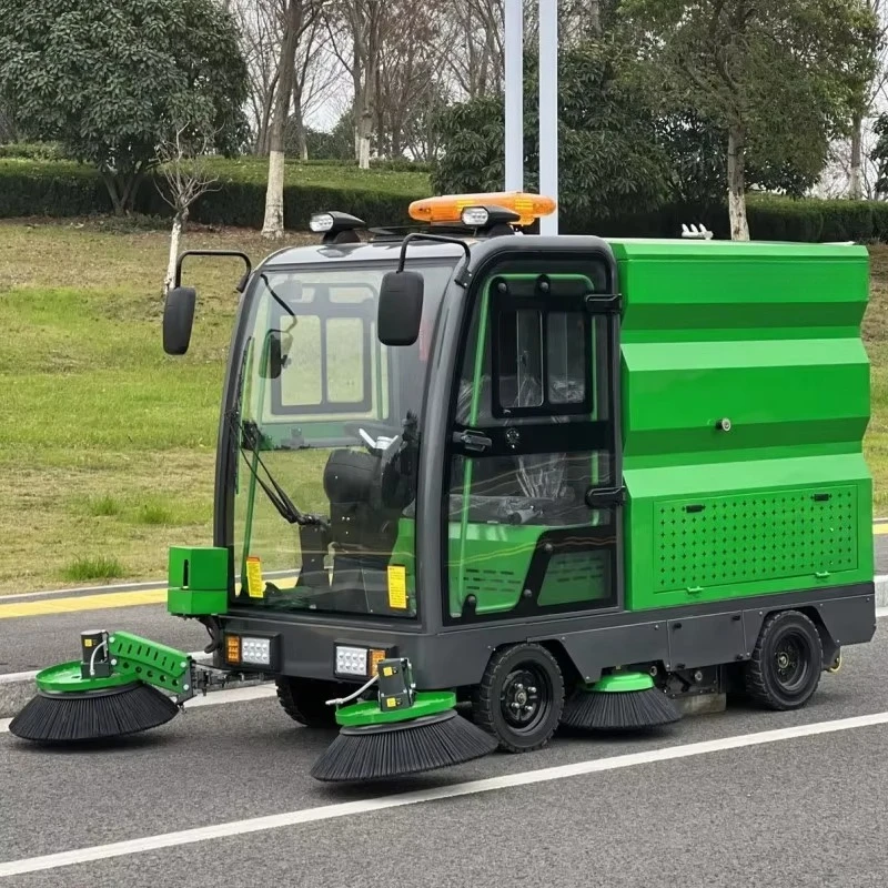 Full Closed Ride on Electric Industrial Floor Sweeper Street Road Sweeper Large Dustbin Capacity