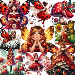 Ladybug Fairy Stickers Crafts And Scrapbooking stickers kids toys book Decorative sticker DIY Stationery