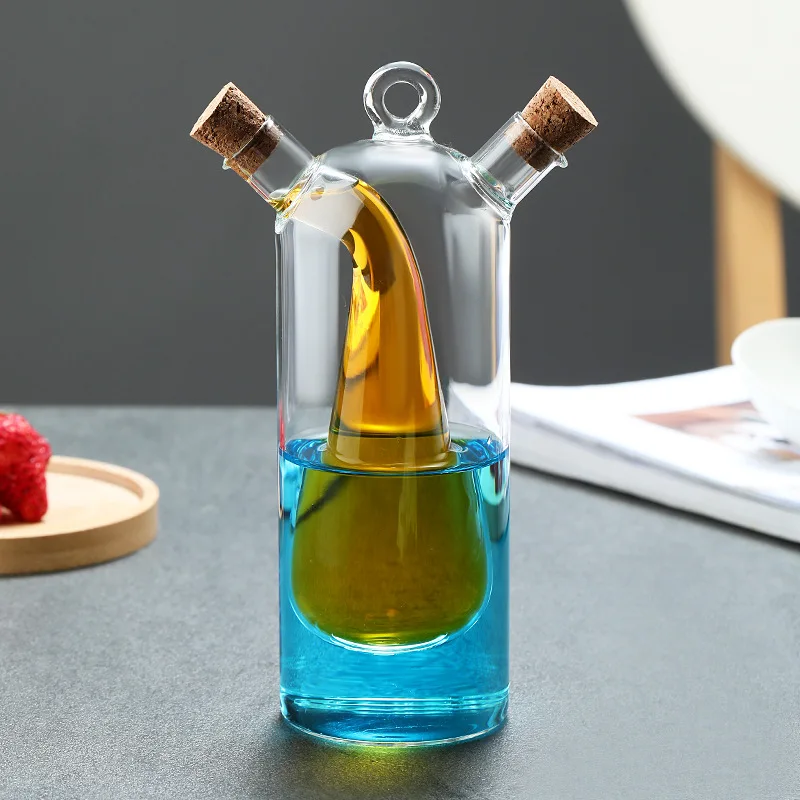 Kitchen Storage Container Glass Oil bottle vinegar pot Multi-purpose Seasoning Bottle/unique Double-layer Design Drink bottle