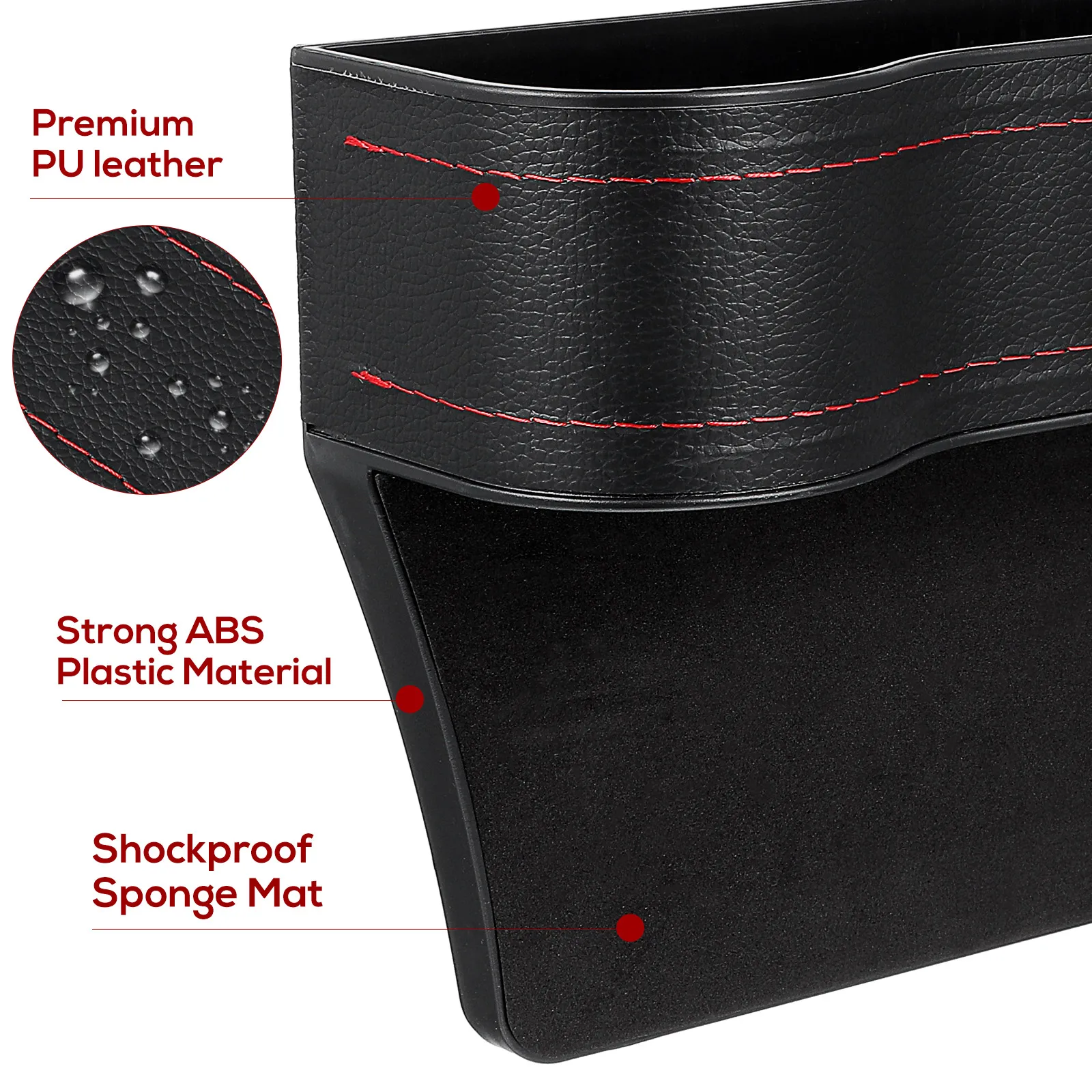 

2 pcs Seat Gap Filler Organizer Car Seat Storage Box Center Console Cracks Insert Cup Holder Slot Car
