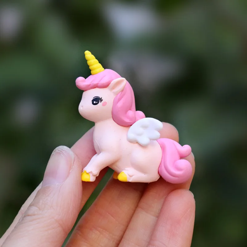 4pcs/set Anime unicorn Q Version kawaii Action Figure PVC Model Statue Toys doll Desk Decor Collectible Gifts