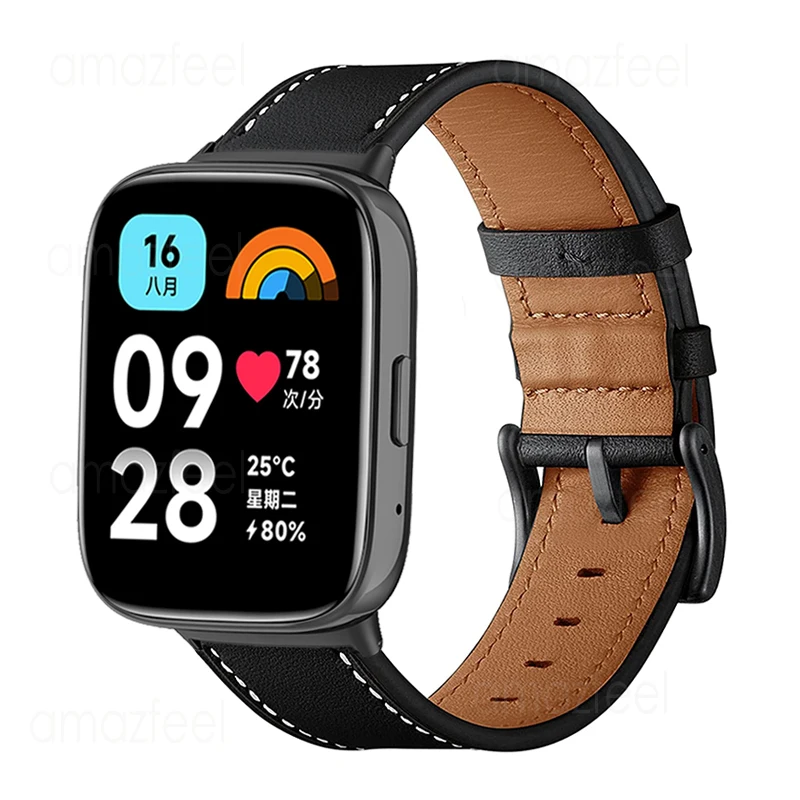 Pulseira de couro para Redmi Watch 3 Active, Smart Watch Acessórios, Pulseira, Pulseira