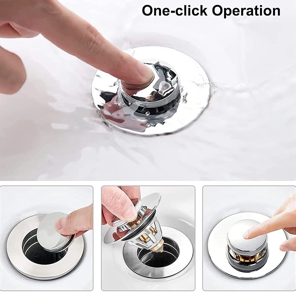 

Sink Strainer Plug Hole Stopper Basin Core Bounce Push Up Drain Bathroom Hair Catcher Sink Strainer Bathtub Stopper Bath Plug