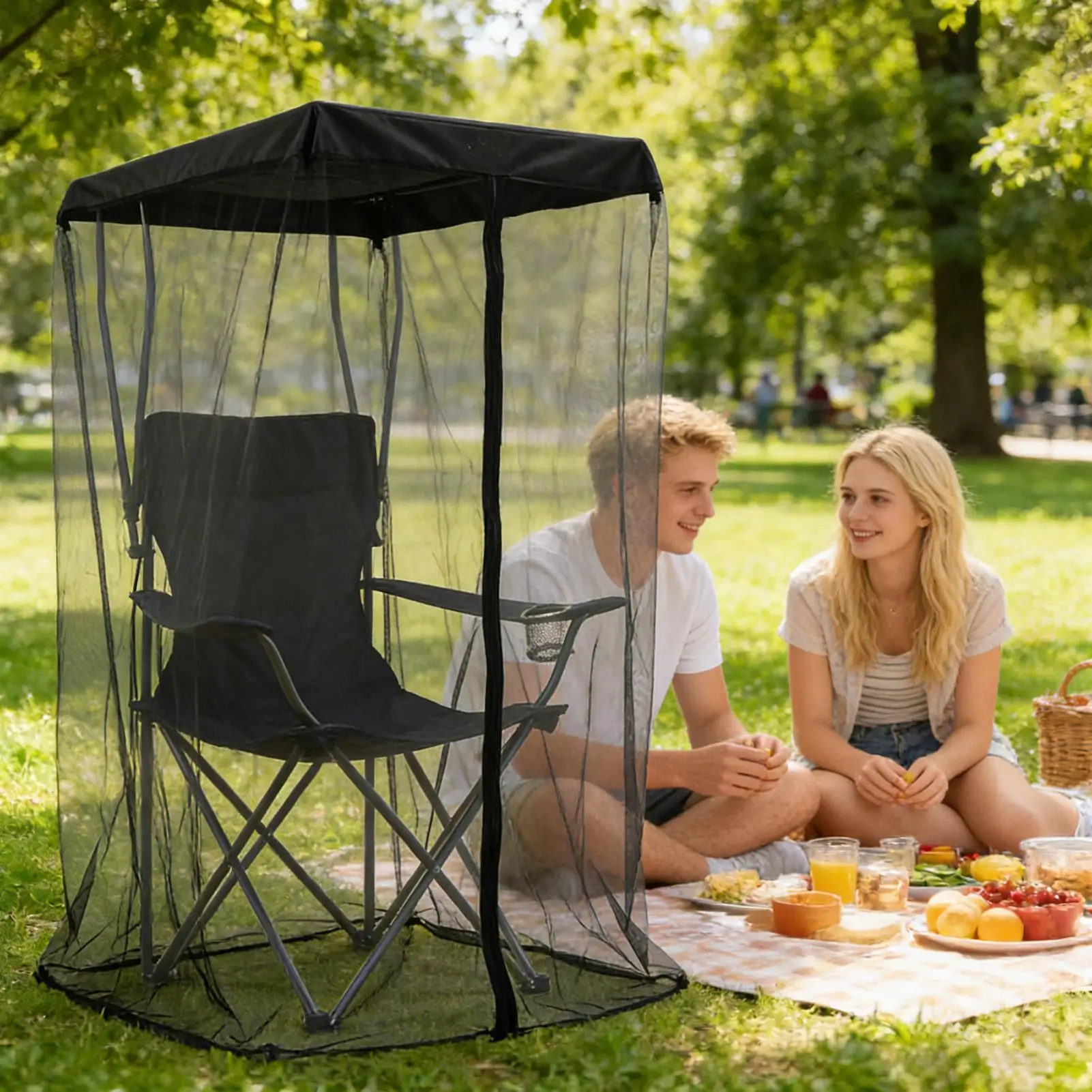 

Swing Cover Foldable Fine Mesh Waterproof Sunproof Outdoor Chair Shade Swing Canopy For Picnic Camping Climbing Hiking Fishing
