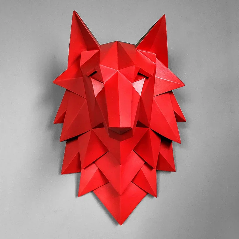 Imagem -06 - Escultura Abstrata Wolf Head Handmade Resina Art Estátua Decoração do Casamento Natal Wall Decor Craft Artware Acesso Mgt3d