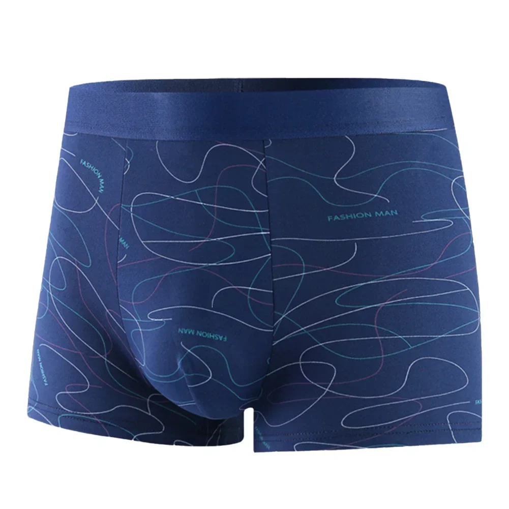 Трусы-боксеры мужские с принтом, нижнее белье с пузырьковым мешочком, тонкие эластичные дышащие шорты, большие размеры, летние