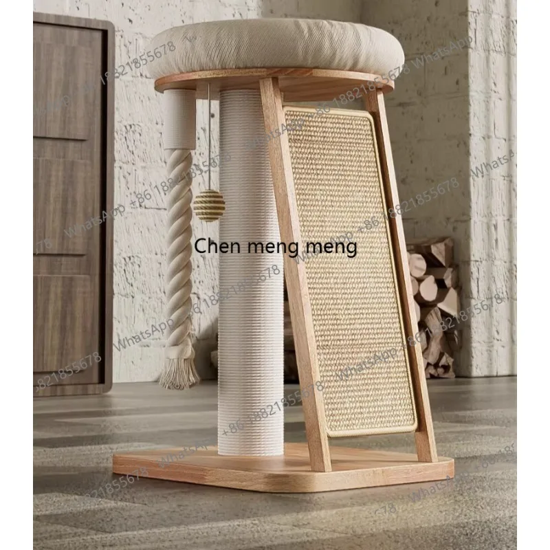 

Рамка для лазания кошек из цельного дерева, кошачье гнездо, когтеточка, встроенная маленькая квартира, не занимает места, колонна для царапин