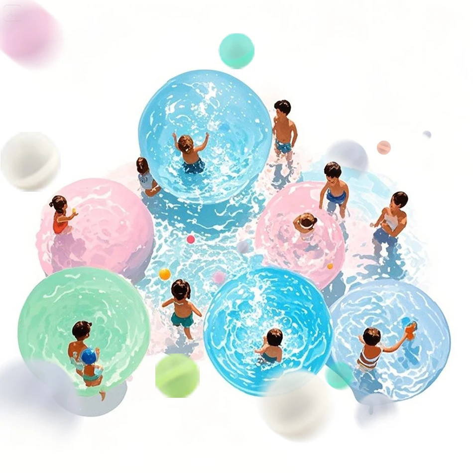 Nieuwe herbruikbare waterballonnen, hervulbare waterballon, snel vullen, zelfsluitende waterspatballen voor zwembad voor kinderen