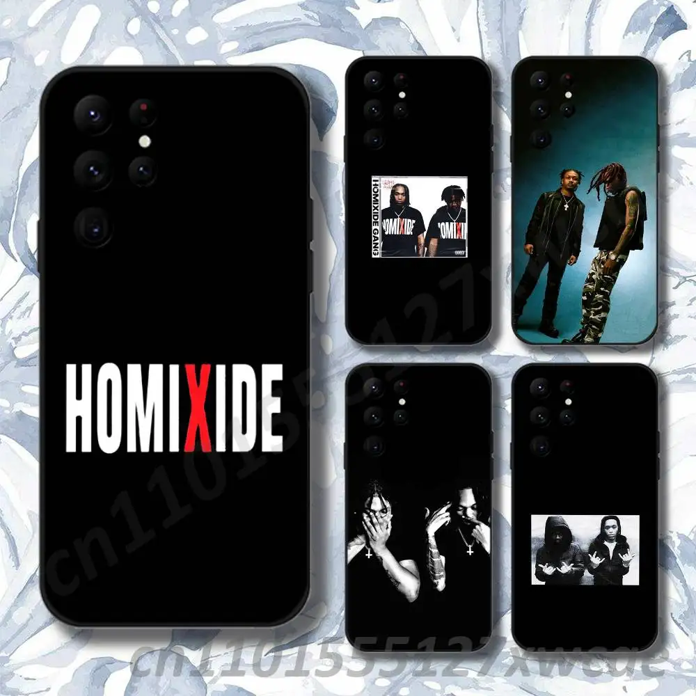 Rapper H-Homixide Gang Phone Case For Samsung S10,S21,FE,S21 ,S26,S25,S24,S23,Ultra,S9,S22,Plus Black Shockproof Silicone Sof