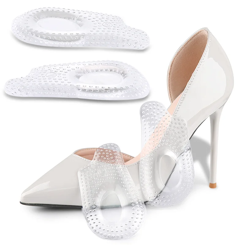 Concave Heel Pad Insoles Non-Slip Particle Design Half-Size Shock Absorption & Massage Soft Support for Walking/Running