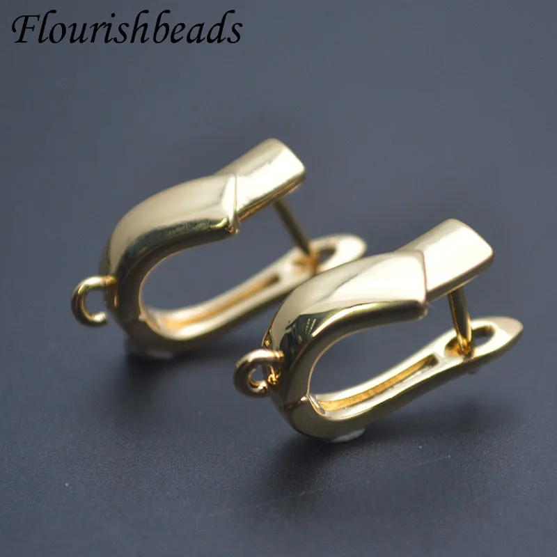 

30pcs/lot Copper Gold Plated Smooth Earring Hooks Clasp Ear Wire for DIY Handmade Earring Jewelry Making Accessories