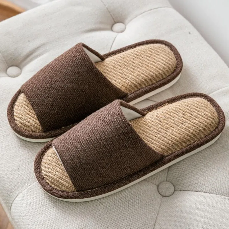 Japanese Linen Slippers Home Cotton Slippers Lovers Anti Slip Warm Slippers Shoe for Woman Slippers Comfortable Fashion