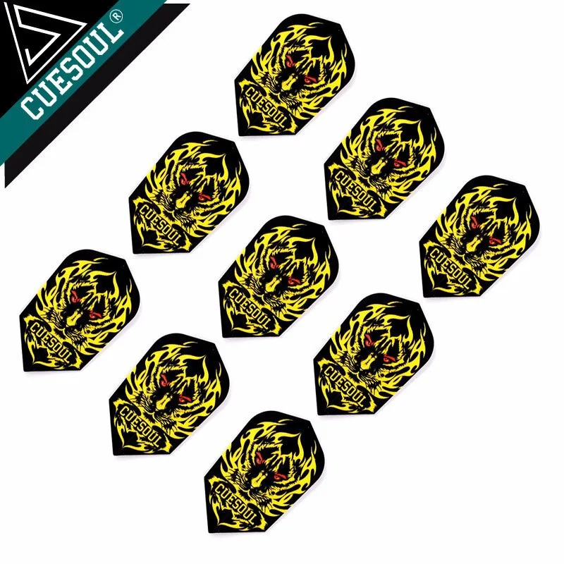 9PCS CUESOUL Dart Pin Flights Professional Dart Wings Tail Yellow Tiger Darts Accessories