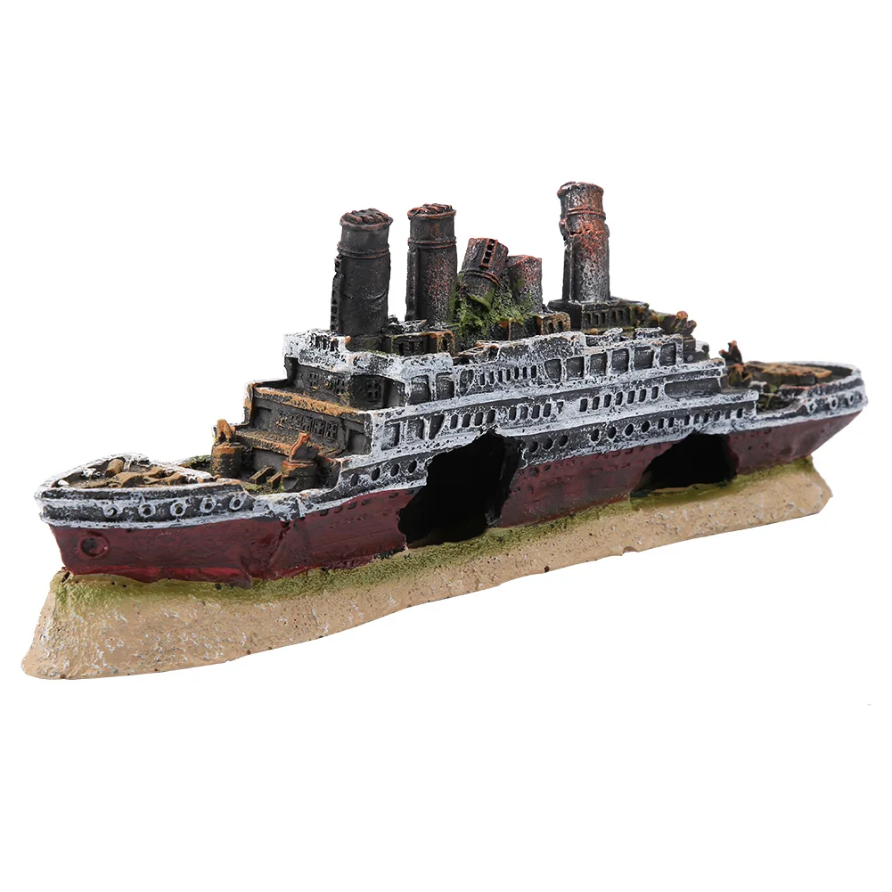 Aquarium Decoration Ornament Titanic Lost Wrecked Boat Ship Aquarium Decoration Ornament Wreck Ornaments Decoration Ornament