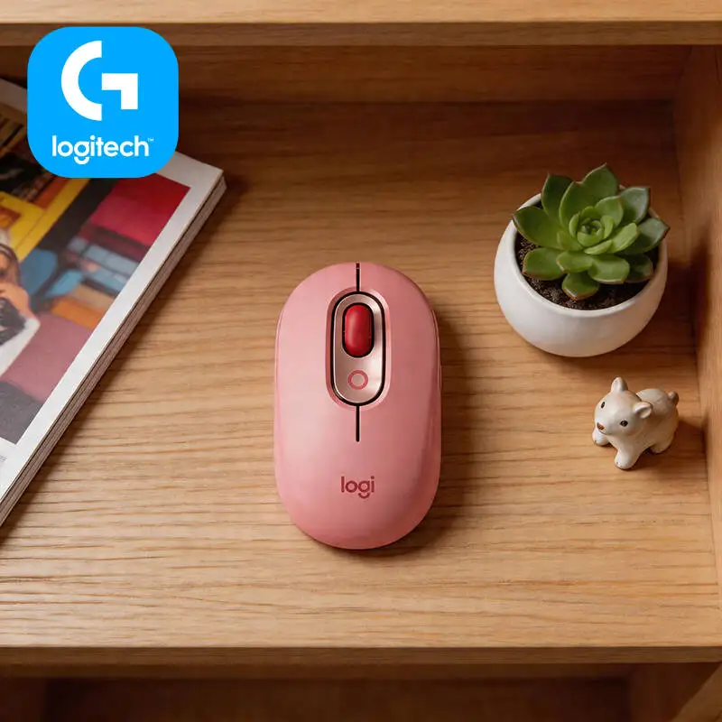 Logitech M350 POP Pebble Mouse 1000 DPI Optical Tracking Quiet Scroll USB Nano Receiver Magnetic Storage for Student Dorm Desk