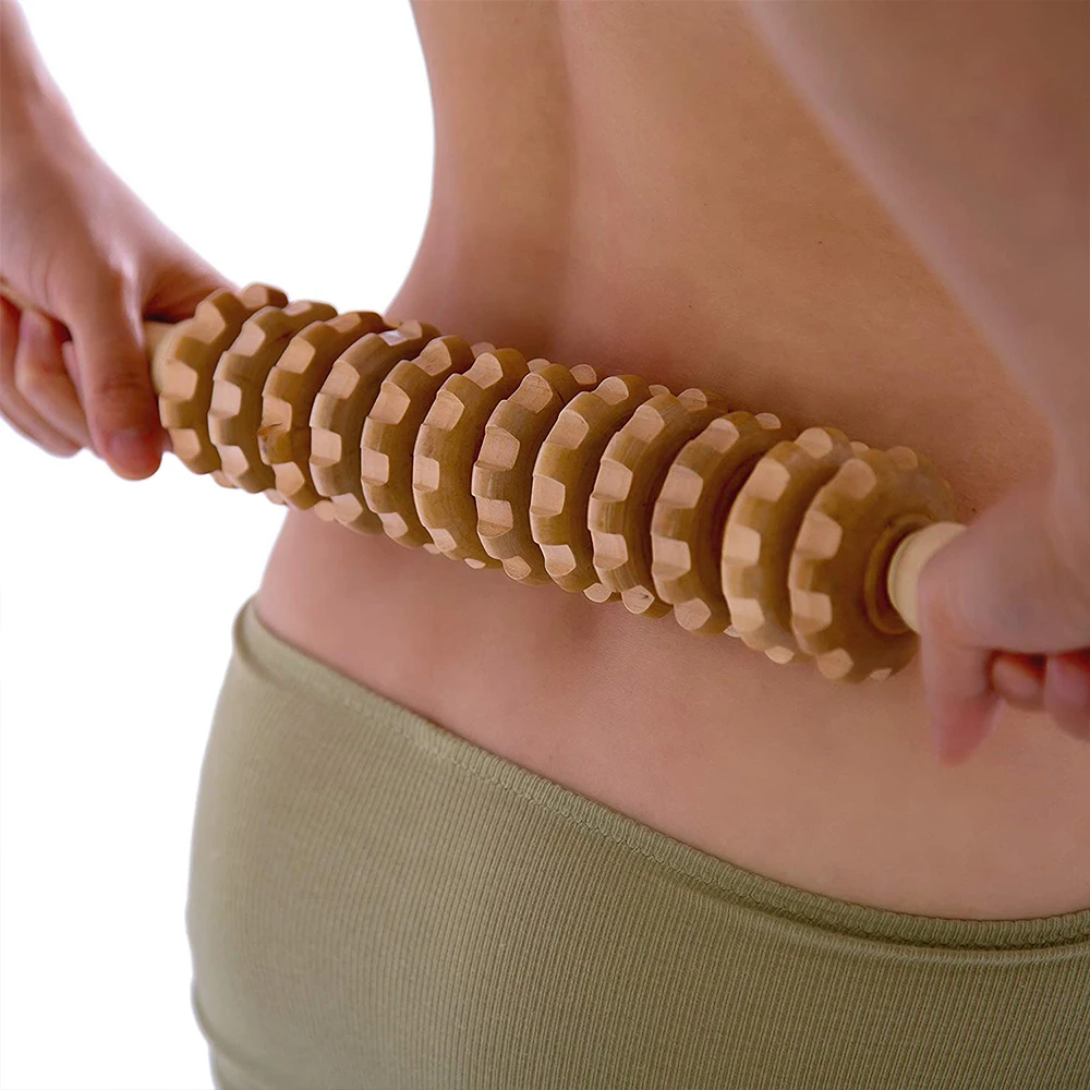 Rouleau de massage musculaire en bois, outil de thérapie du bois, masseur de proximité lymphatique, point de certes de la cellulite, libération musculaire