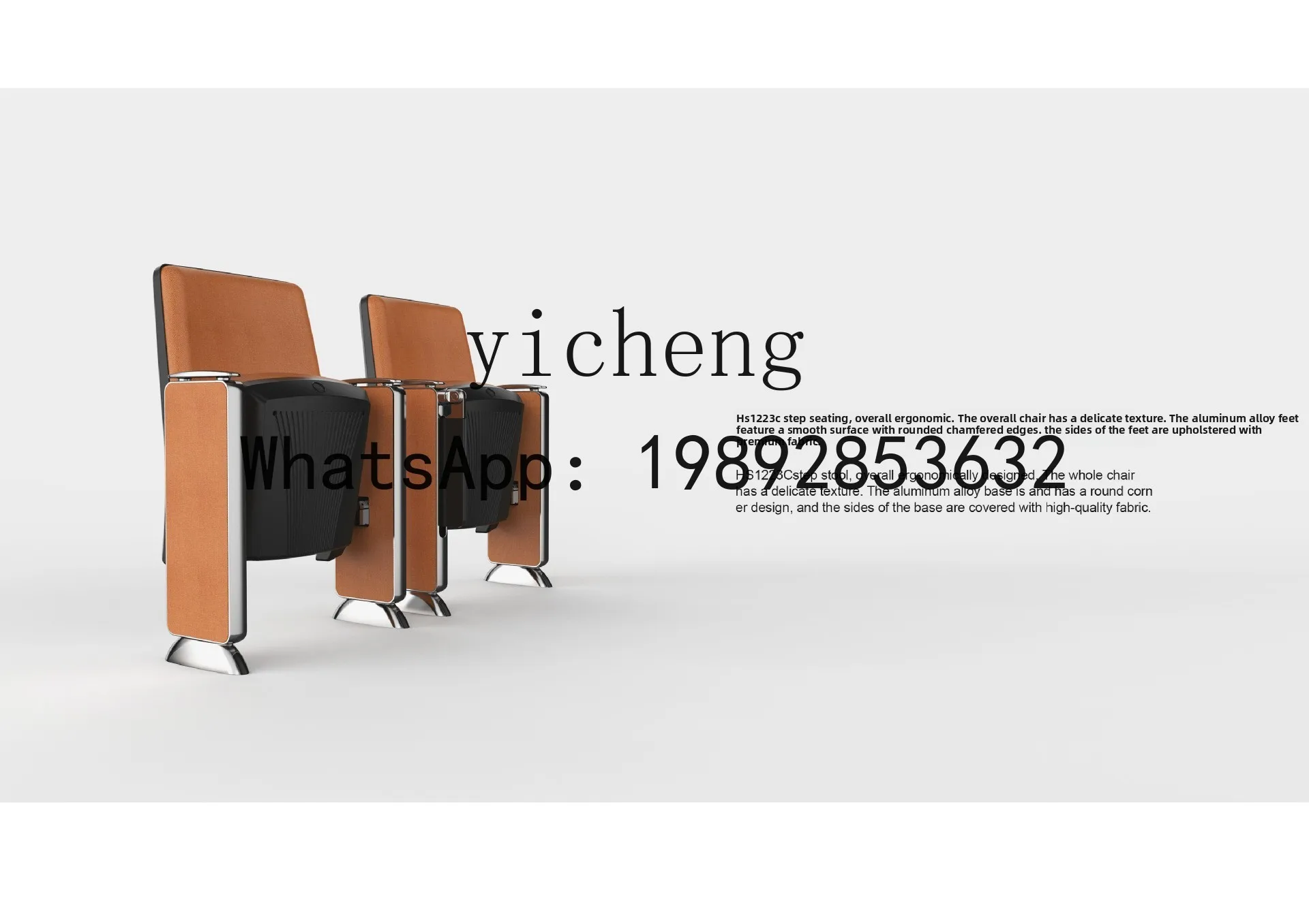 YFY  Aluminum Alloy Auditorium  Solid Wood Row Chair School Meeting Lecture Hall Chair Multimedia Lecture Chair