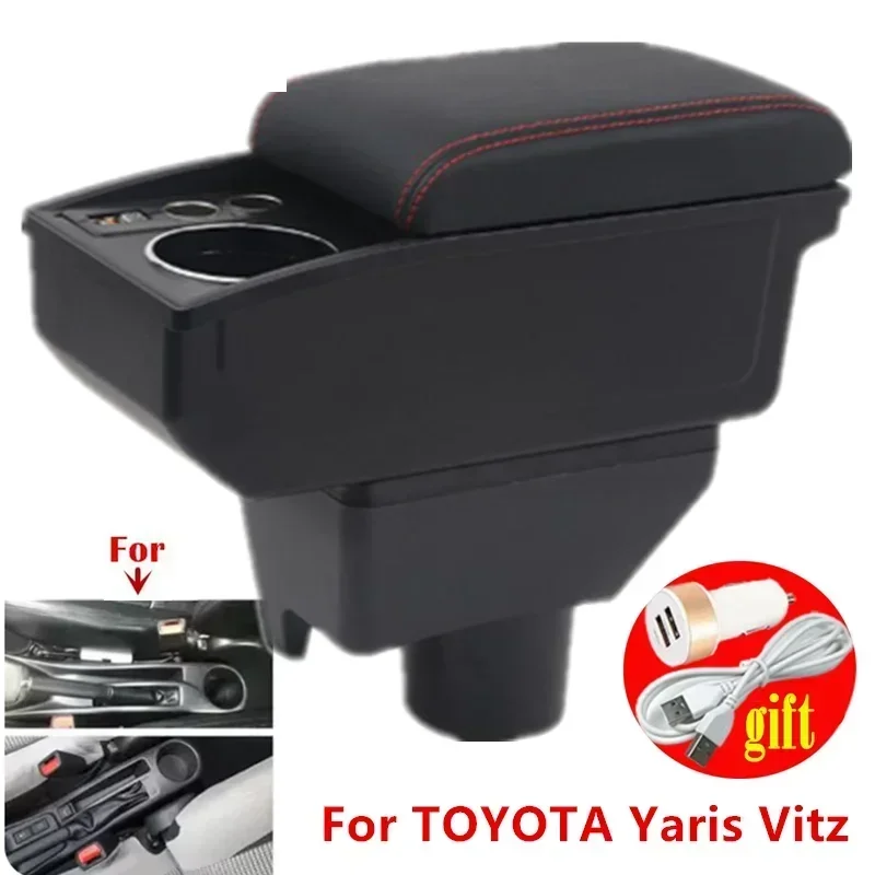

Central armrest For TOYOTA Yaris Armrest box For TOYOTA Yaris Vitz Car Armrest Center Storage box cup holder Dedicated Retrofit