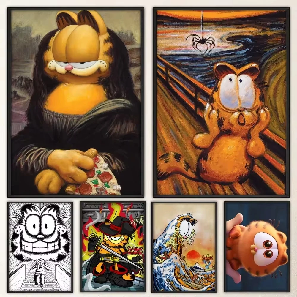 Cartton G-GarfieldS Poster Vintage Poster Prints Art Home Canvas Painting Bathroom Kitchen Bar Accessories