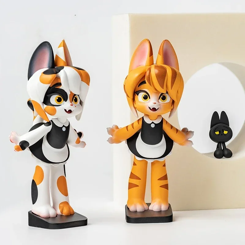 Kongzoo-gato de sirvienta Natural puro, caja ciega Kawaii, adornos de figuras de acción coleccionables para niños, juguete de regalo sorpresa de cumpleaños y Navidad