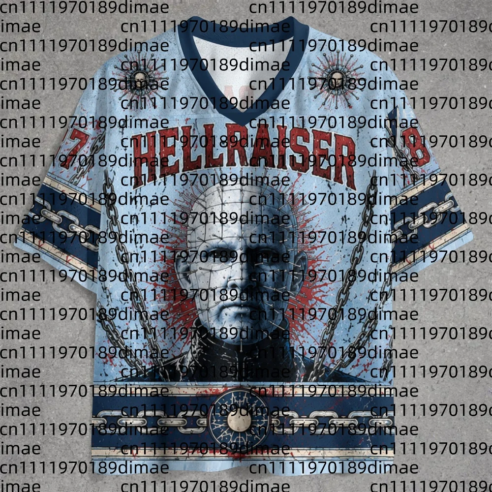 2026 Halloween Latest Men's Casual Woven V-neck T-Shirt Jersey Neutral Fitness Breathable Quick Drying Shirt Halloween Christmas