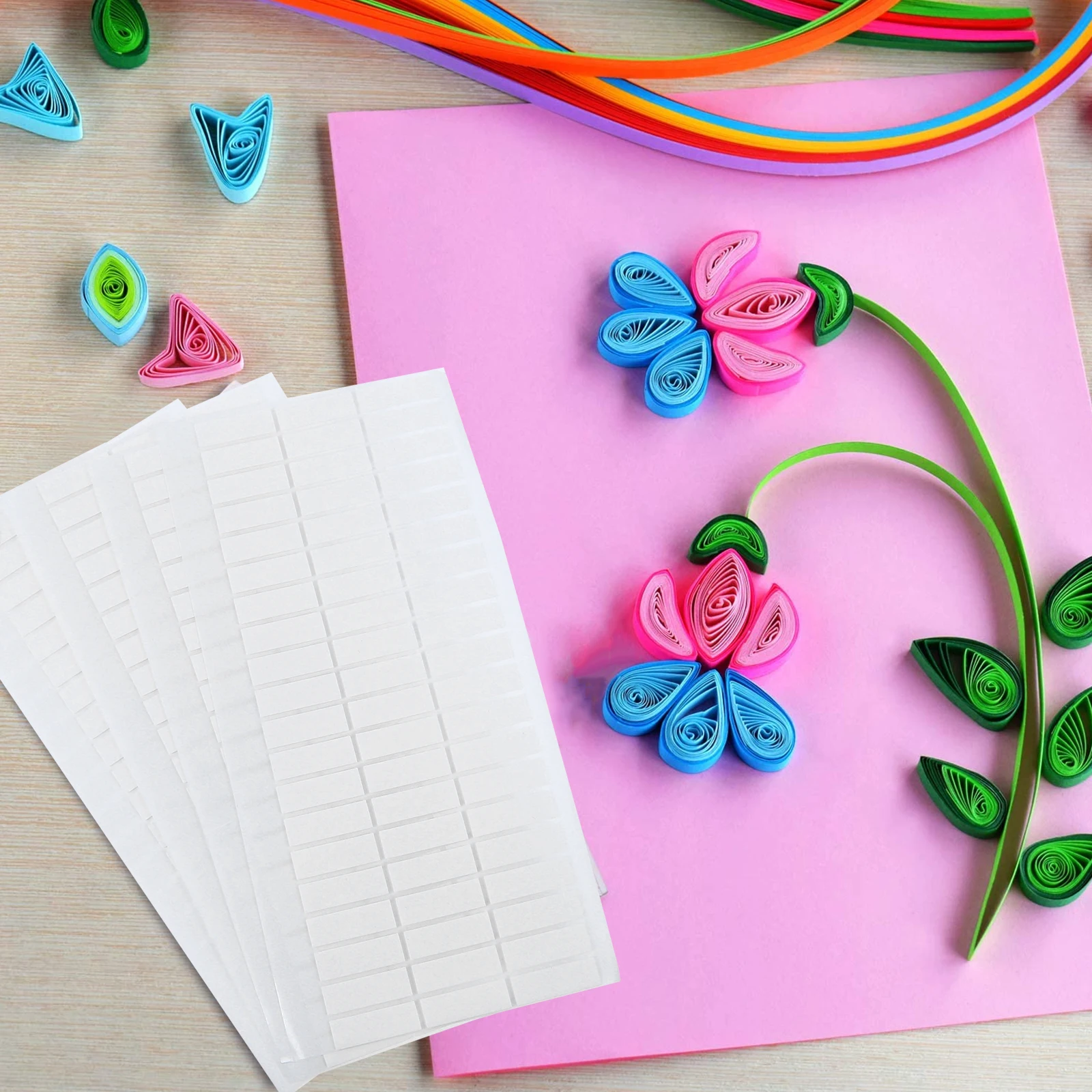 60 قطعة شريط لاصق على الوجهين إيفا شرائط لزجة للديكور الحرفية سلسة قابلة للنزع إزالة نظيفة لتقوم بها بنفسك مشاريع الجدار #3