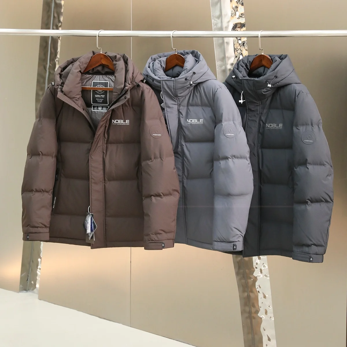 

Men's Outdoor Winter Jaet 90 Du down Hooded Anti-Water Windproof Regular Fit Faion Urban Sle Polyester Fabric