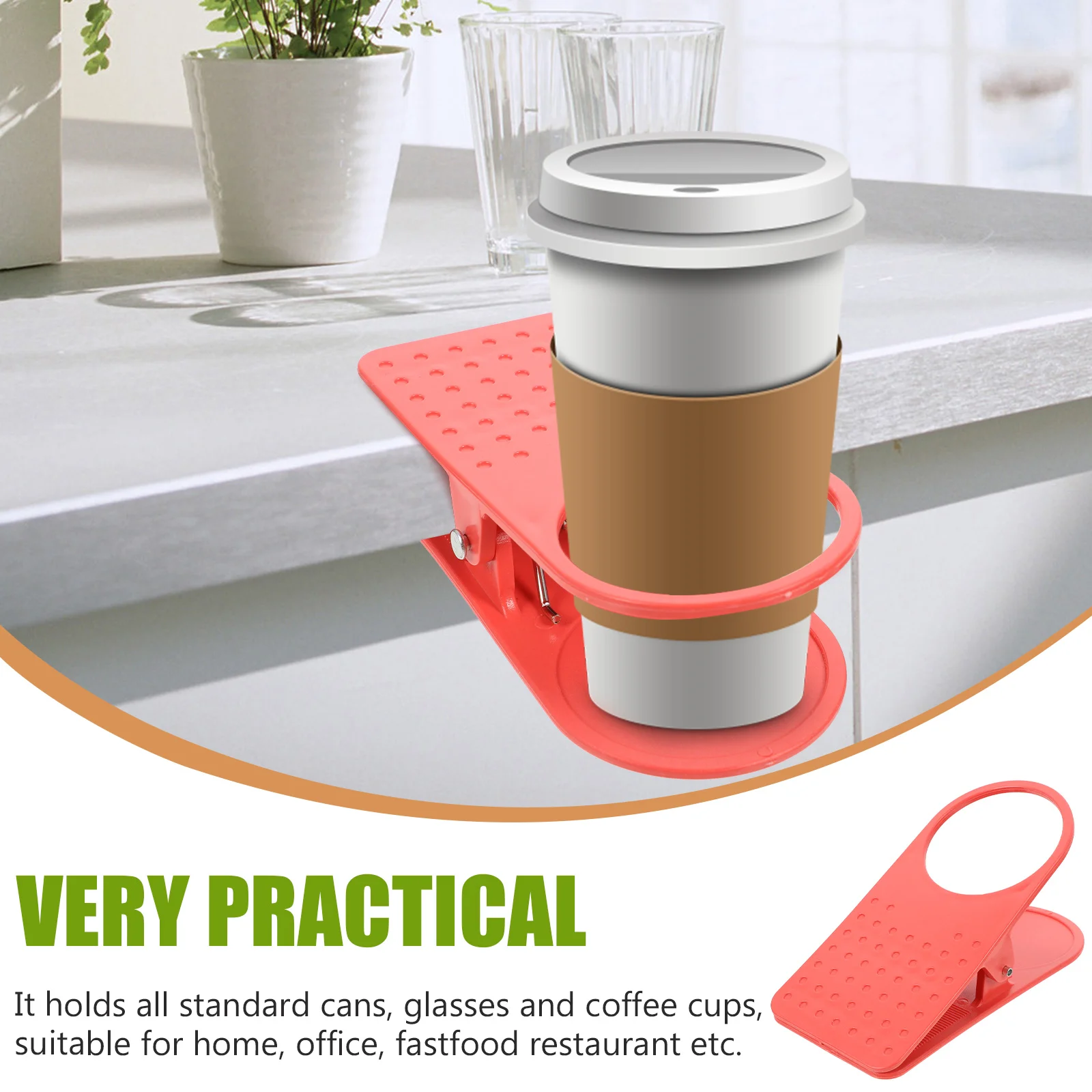 

Cup Holder Drink Clip Table Cup Clamp 16x7 5x3cm Plastic Stainless Steel Home Office Suitable Cans Glasses Coffee Cups
